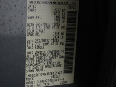 2023 Nissan Frontier PRO-X