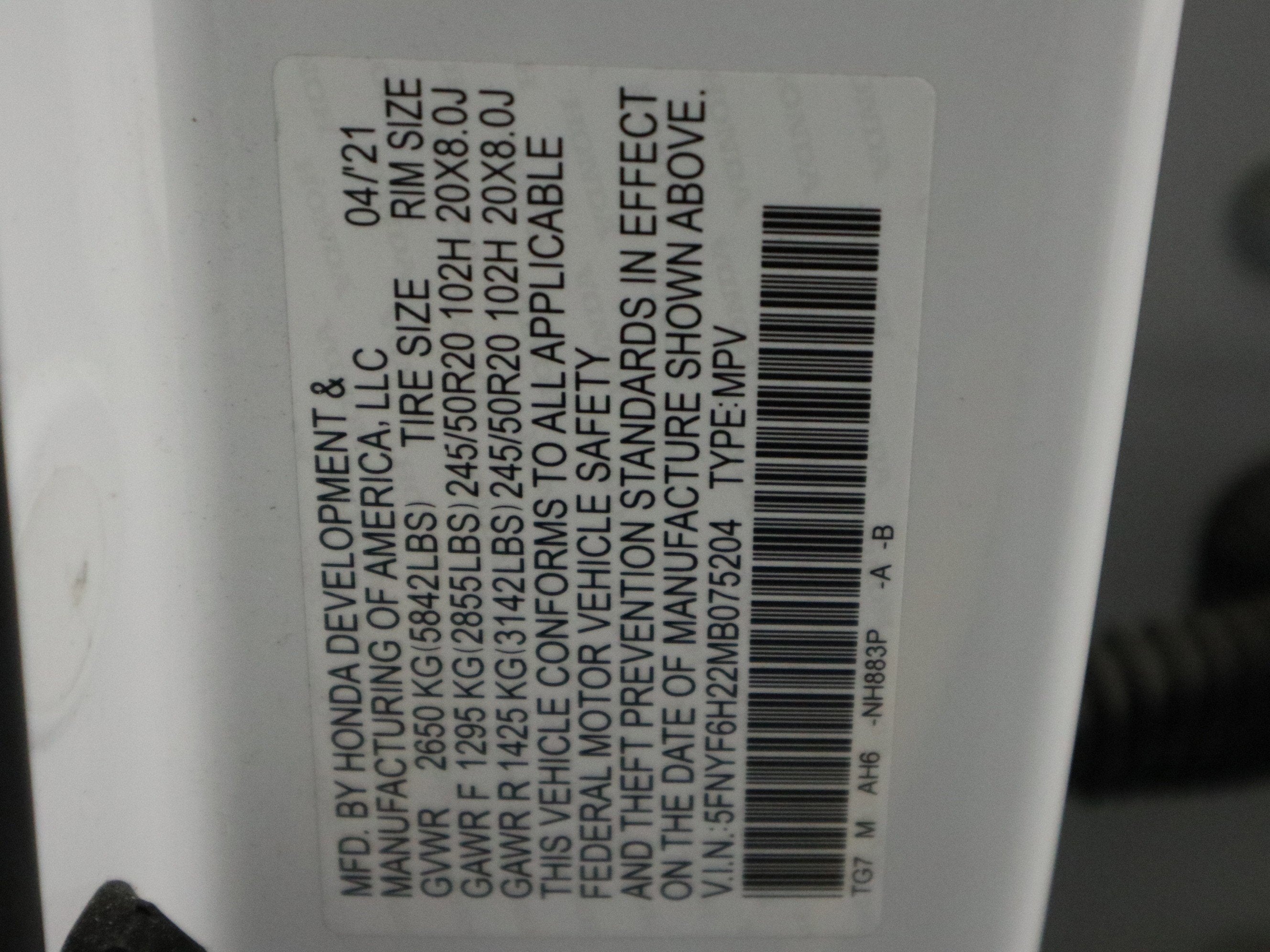 2021 Honda Pilot Special Edition AWD