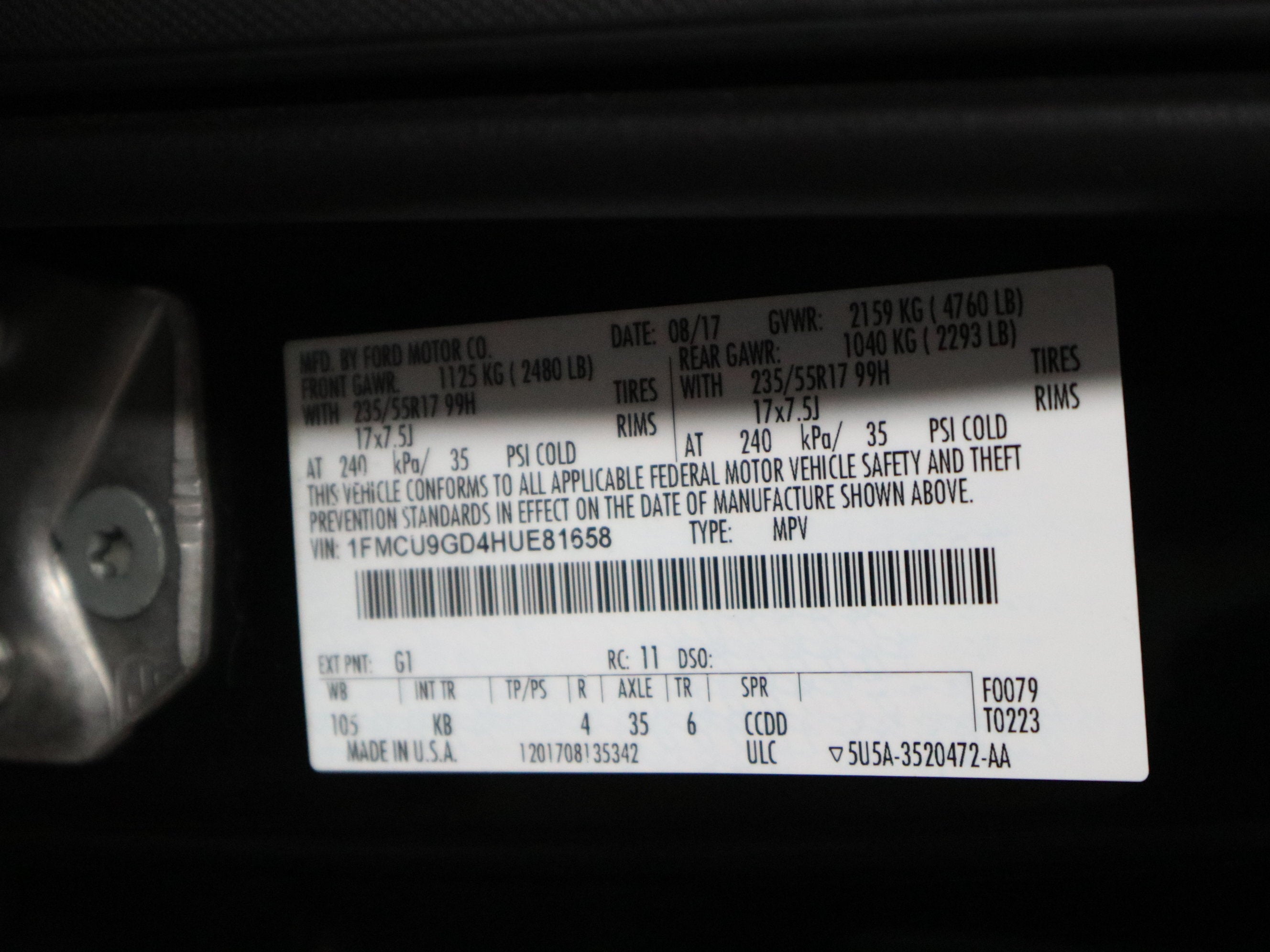 2017 Ford Escape SEL 4WD