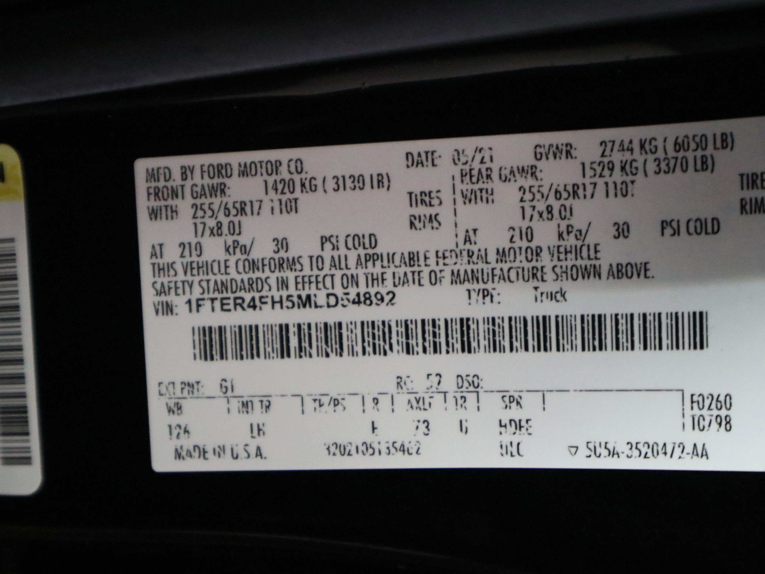 2021 Ford Ranger XL Crew Cab 4WD