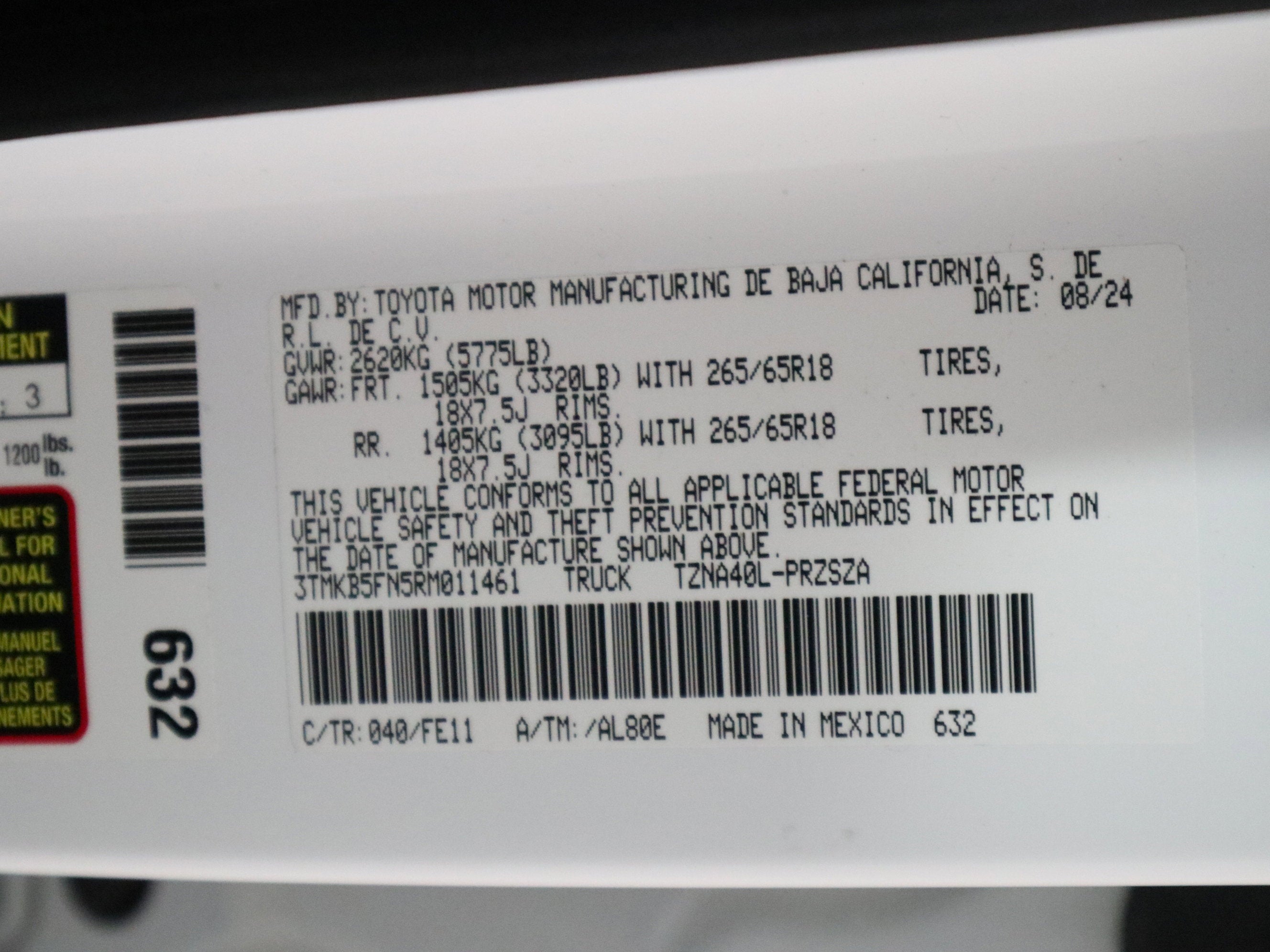 2024 Toyota Tacoma 2WD TRD Sport