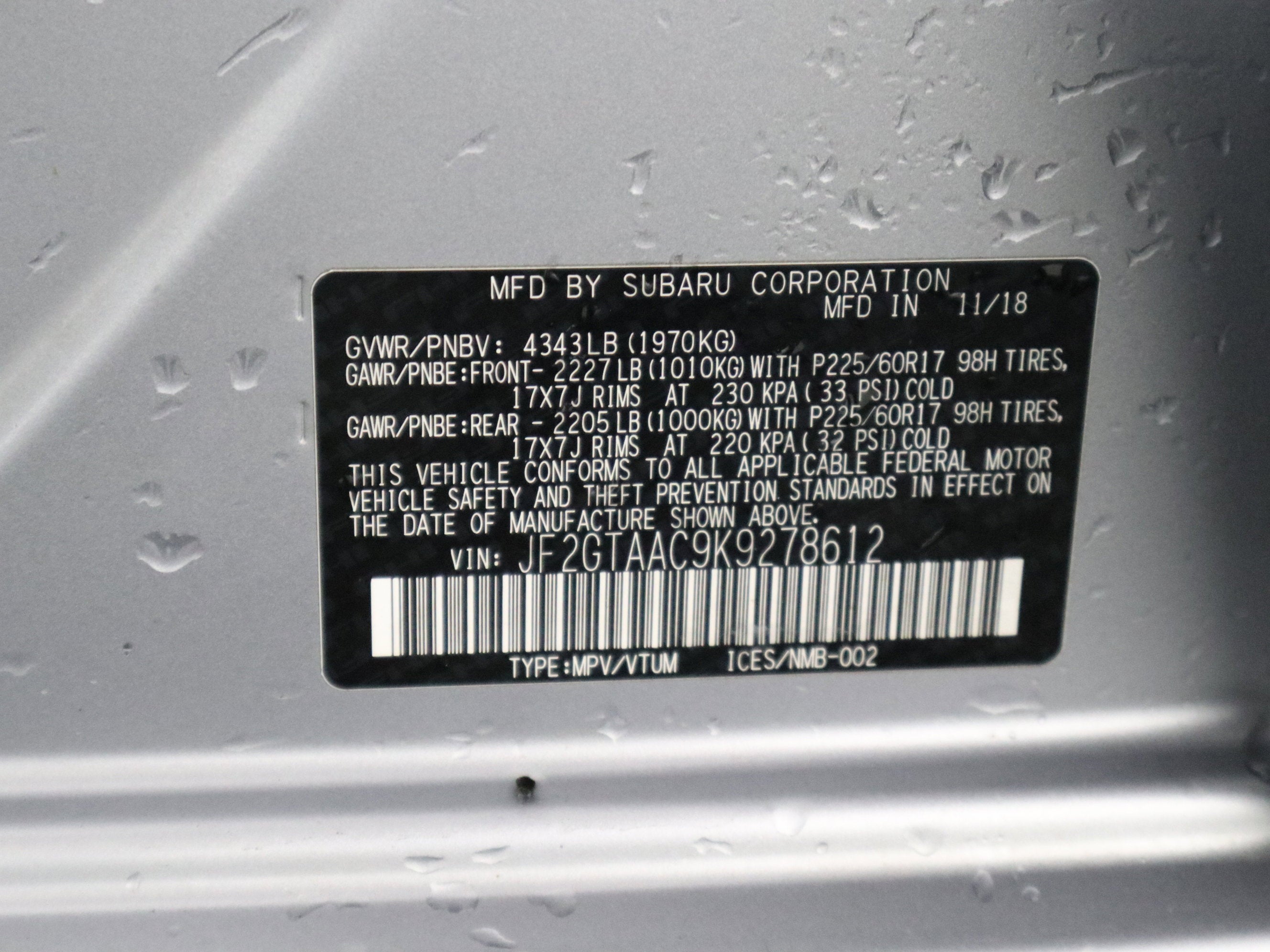 2019 Subaru Crosstrek 2.0i