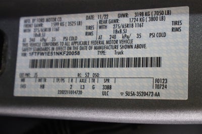 2022 Ford F-150 LARIAT 4WD