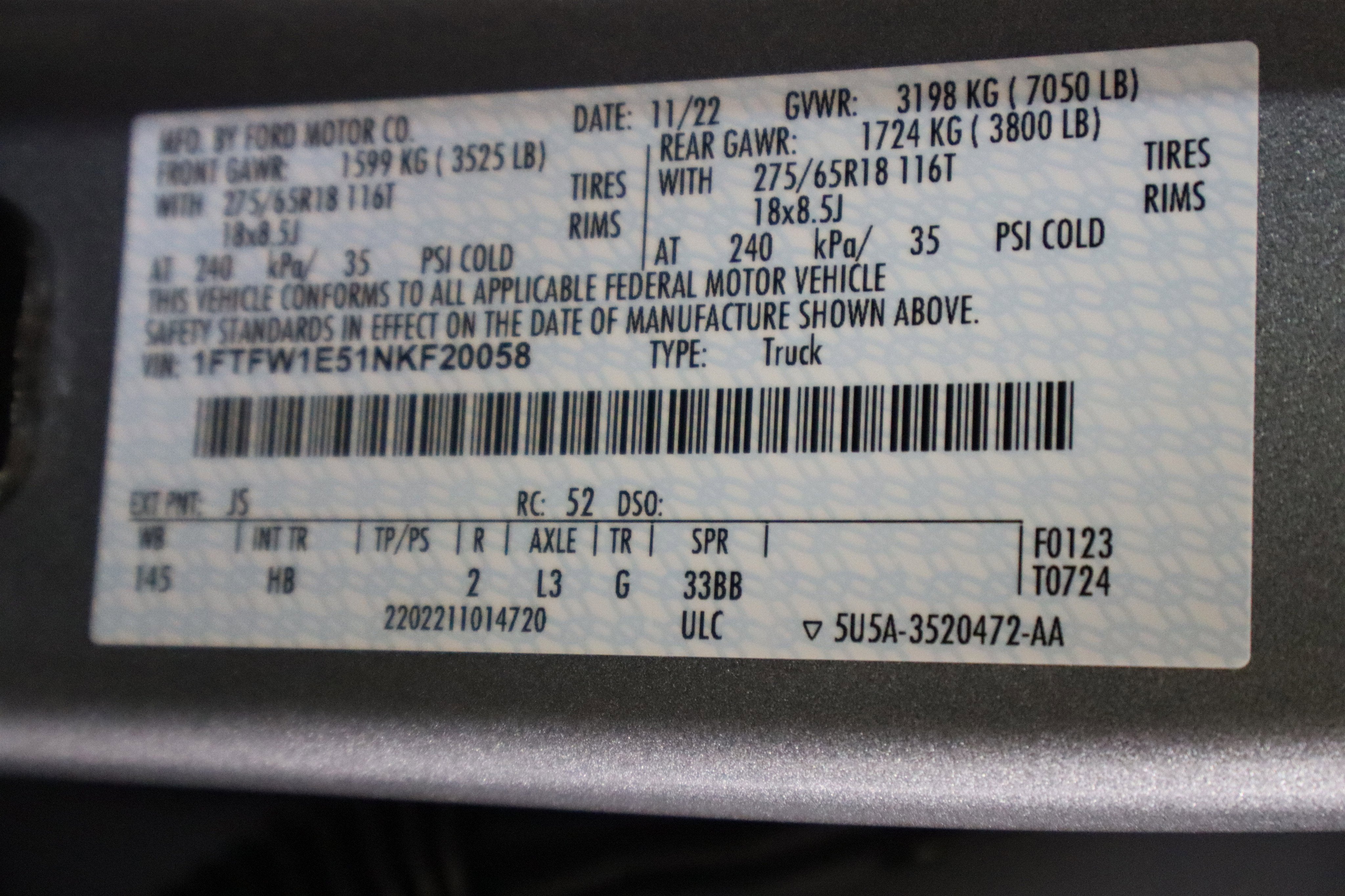 2022 Ford F-150 LARIAT 4WD