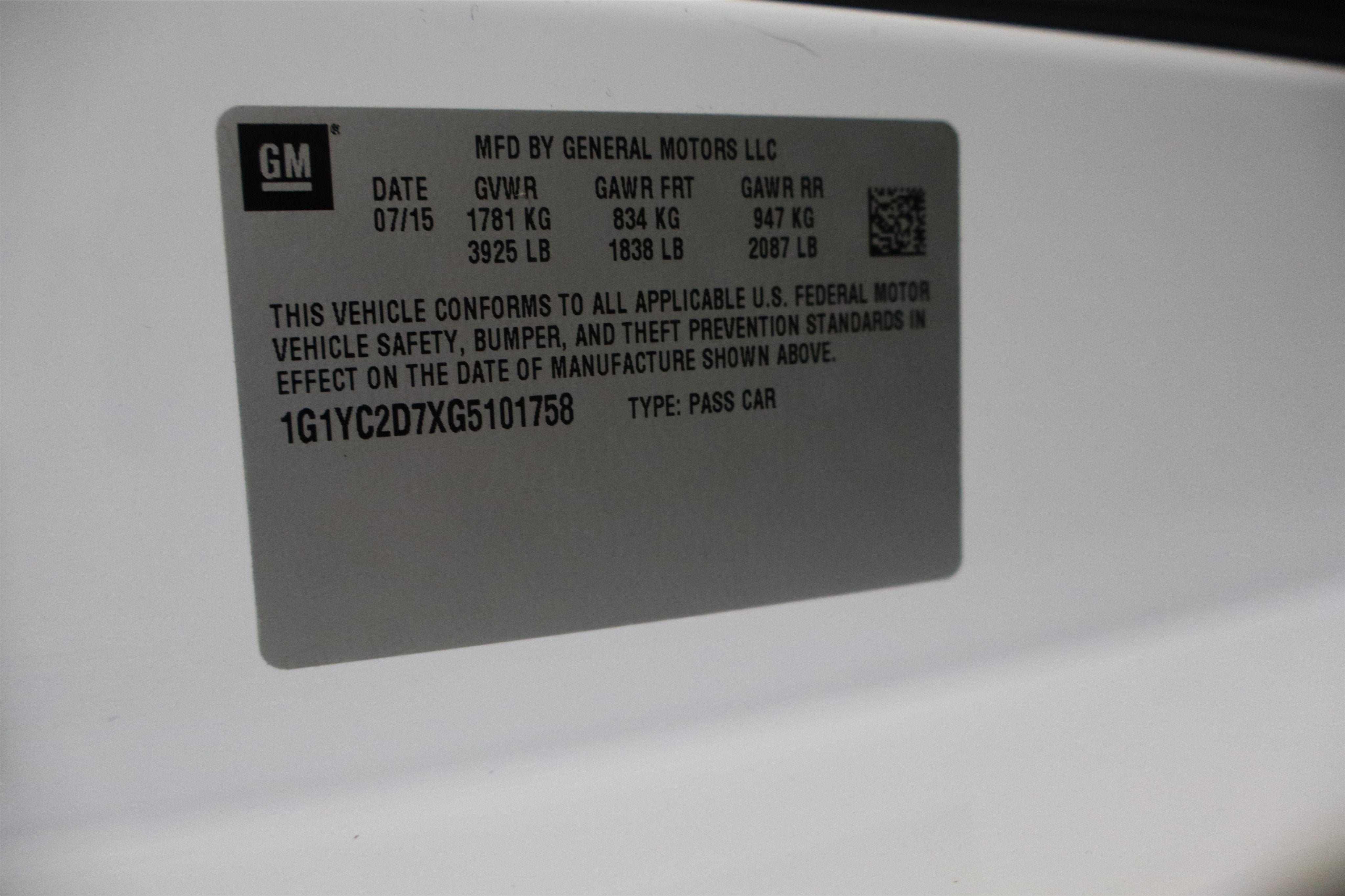 2016 Chevrolet Corvette 2LT