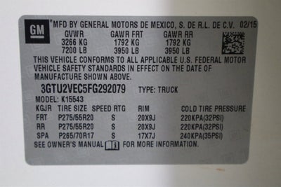 2015 GMC Sierra 1500 SLT Crew Cab 4WD