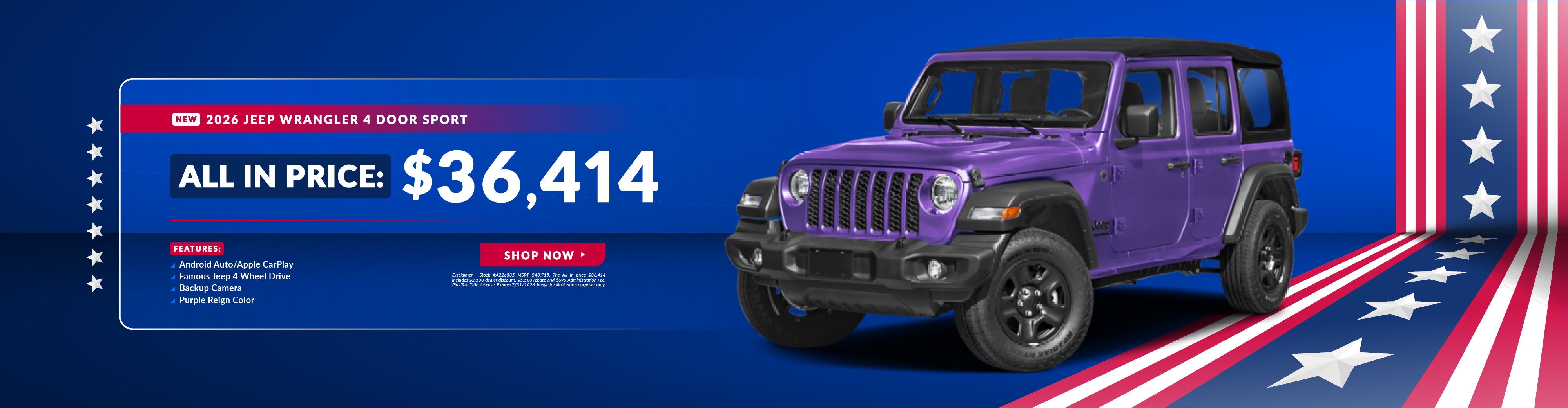 2026 Jeep Wrangler 4 Door Sport
