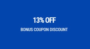13% OFF
BONUS COUPON DISCOUNT OFFER